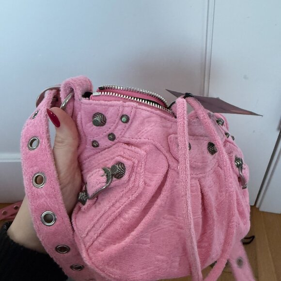 NWT Balenciaga Le Cagole XS Shoulder Bag BB Monogram Sponge Fabric - Picture 9 of 11